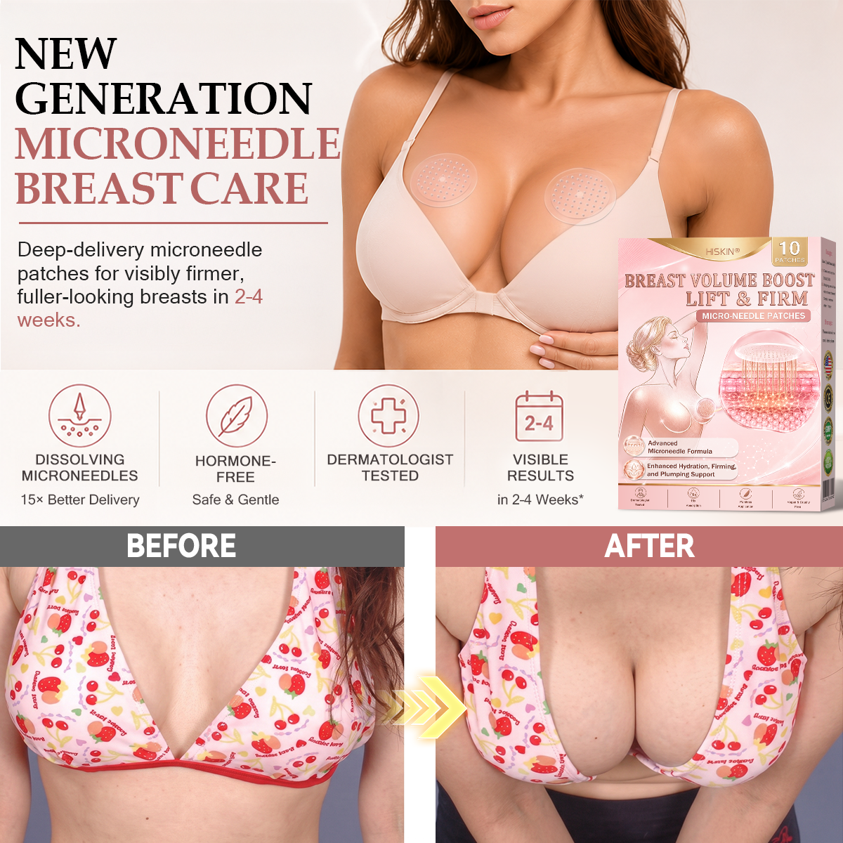 HISKIN® BREAST ENHANCEMENT  LIFT & FIRM MICRONEEDLE PATCHES