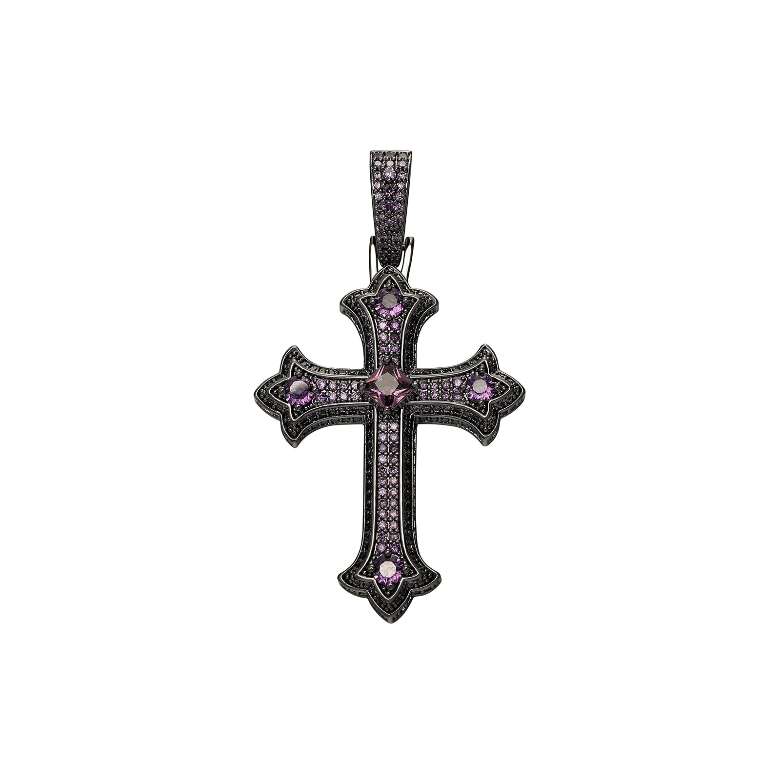 JINAO 2022 NEW European and American Style Colorful Cross Pendant High Quality Ice Cravejado AAA+ Cubic Zircon Jewelry For Gift