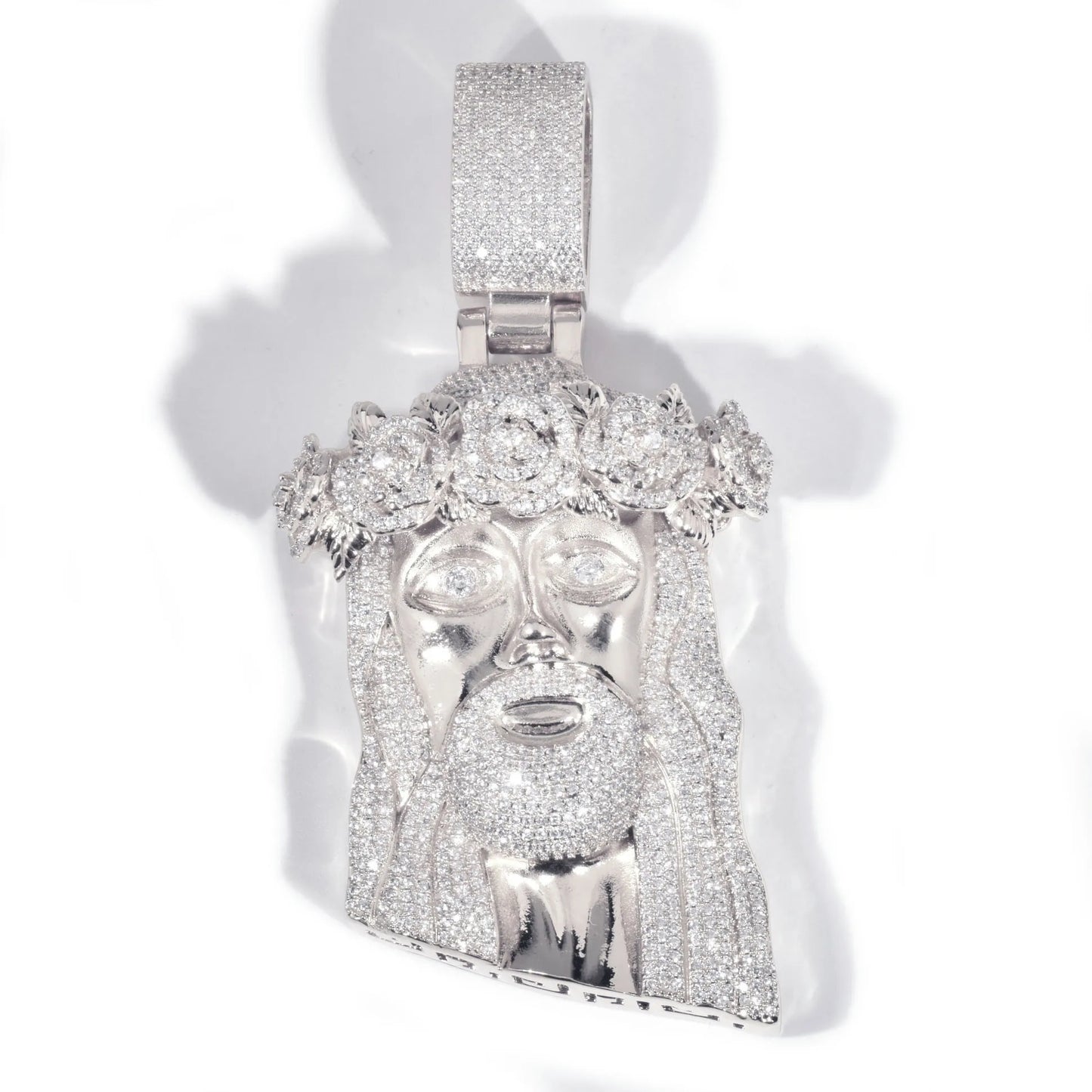 CUC Rose Flower Jesus Head Pendant Gold Silver Color Men Women HipHop Necklace Chain Fashion Rock Rapper Jewelry Gift